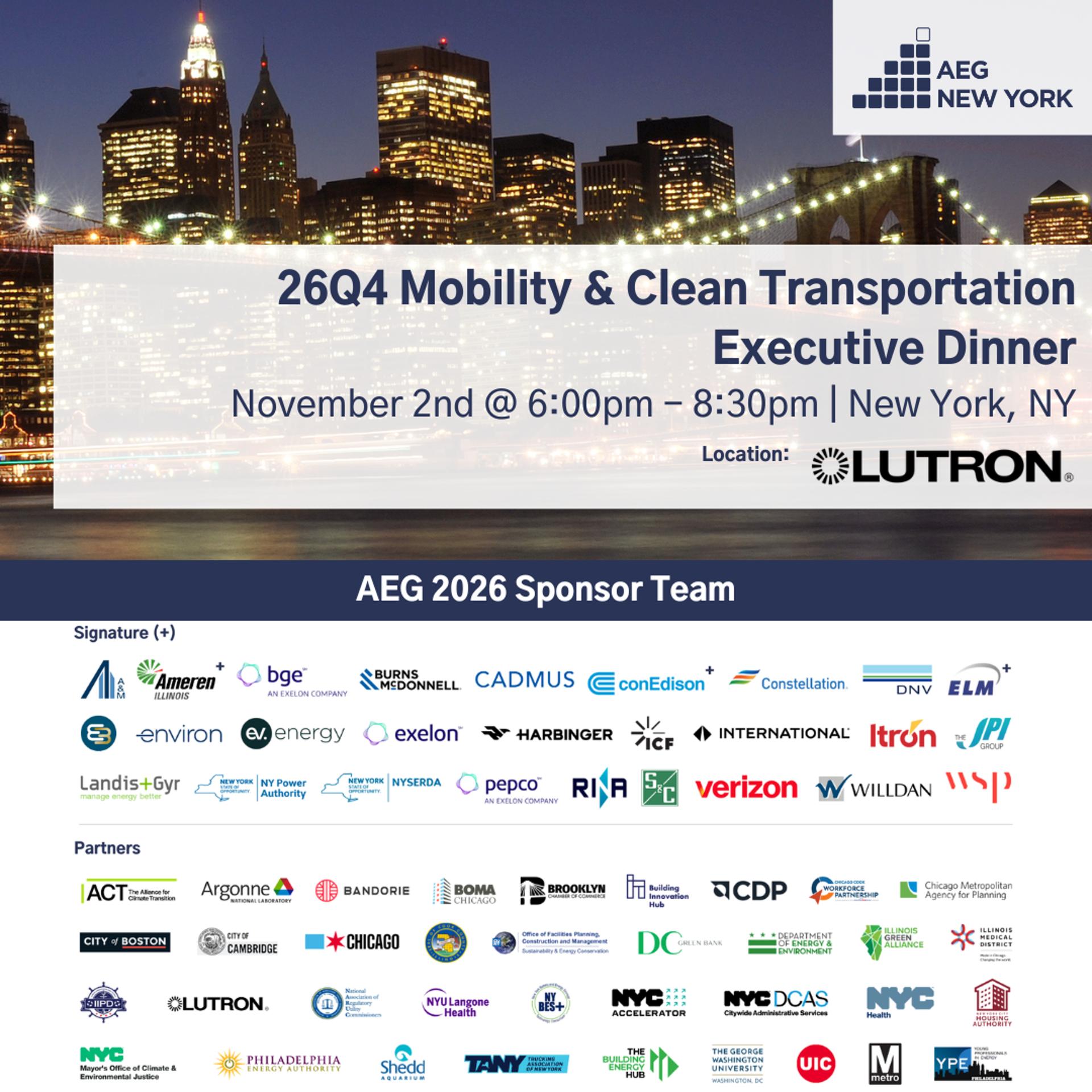 26Q4 New York Executive Dinner: Mobility & Clean Transportation