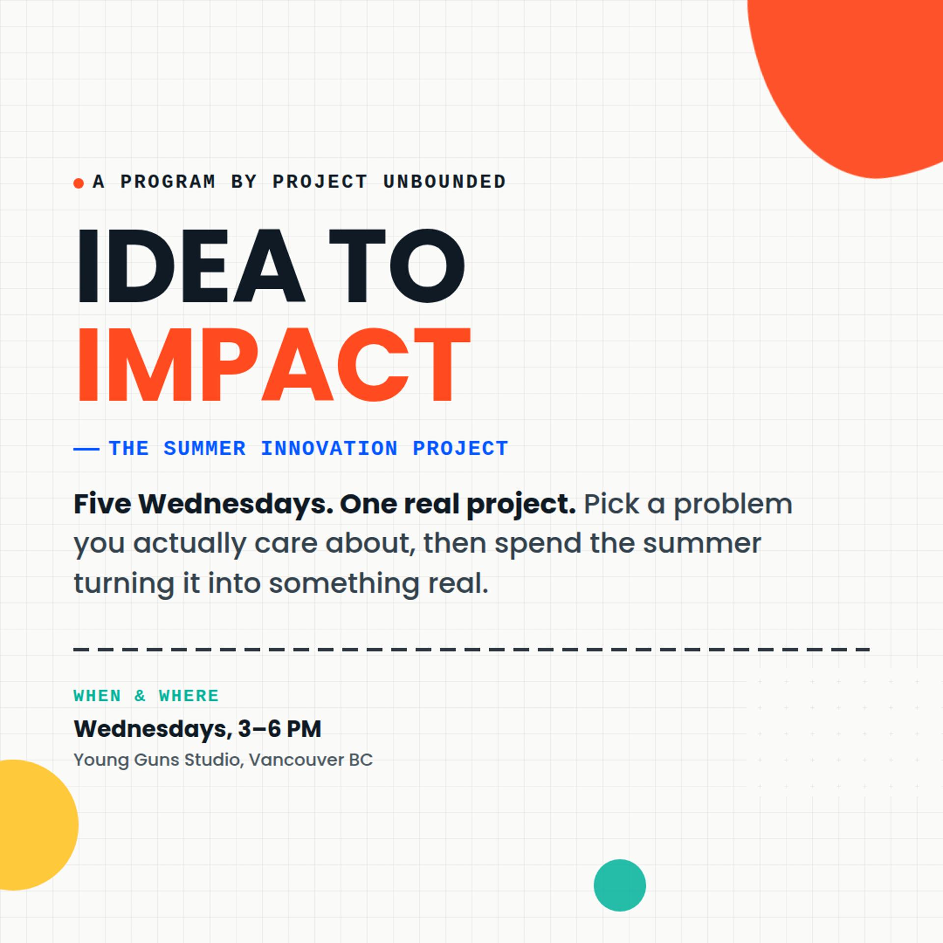 Idea to Impact Workshop for University Applications - by Project Unbounded