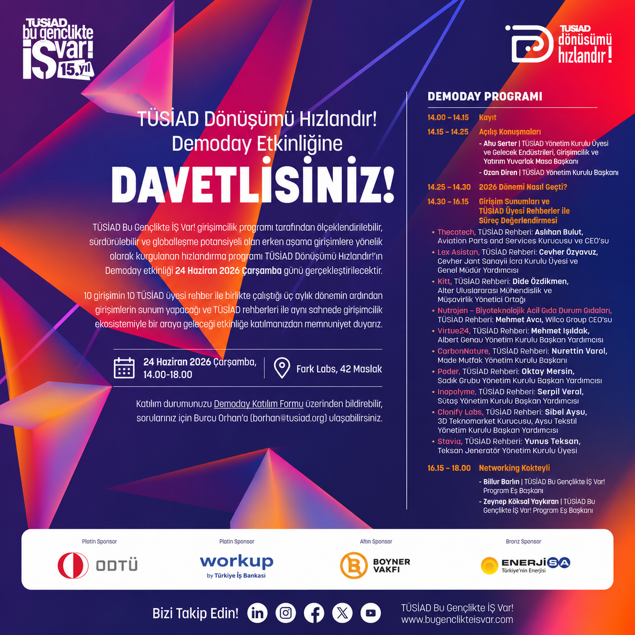 TÜSİAD Dönüşümü Hızlandır! Demoday 2026